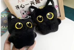 Black Cat Plush Toy Soft Cushion for Kids Room Decor Gift