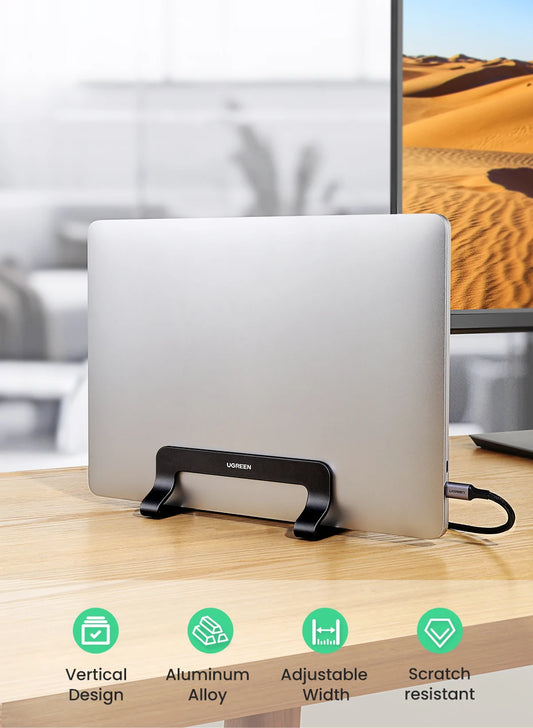 Vertical Laptop Stand – Adjustable Aluminum Notebook Holder