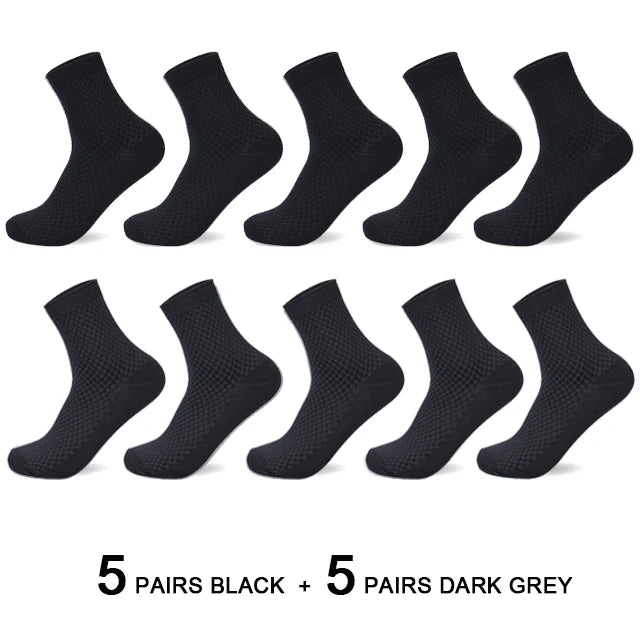 Men's Bamboo Fiber Socks Compression Business Crew Socks