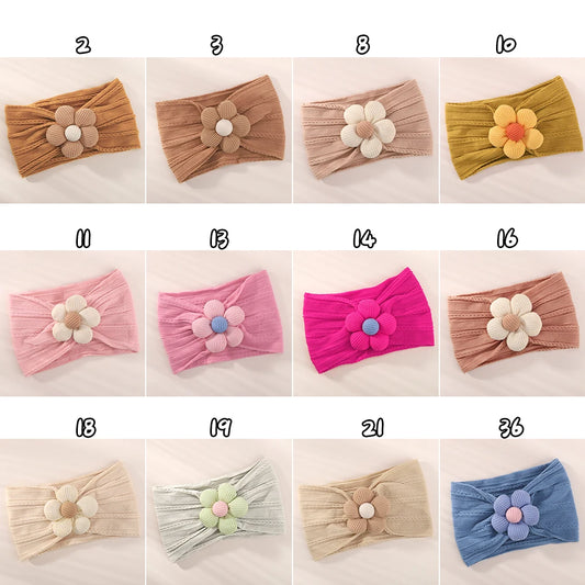 Baby Flower Headband Soft Nylon Newborn Hairband