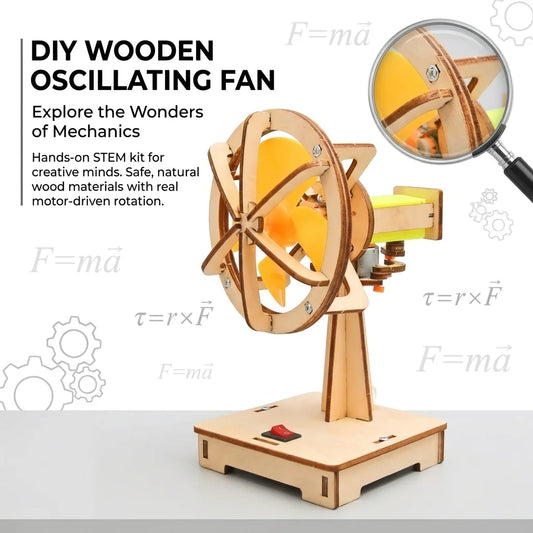DIY Electric Swing Fan STEM Model Kit – Wooden Physics Project