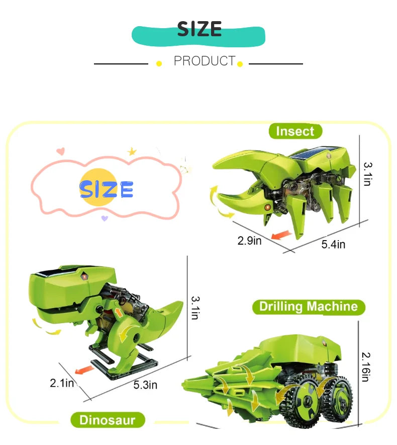 Dinosaur Solar STEM Toy – DIY Educational Science Car Kit