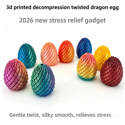 3D Printed Dragon Egg Fidget Toy Twistable Desk Ornament