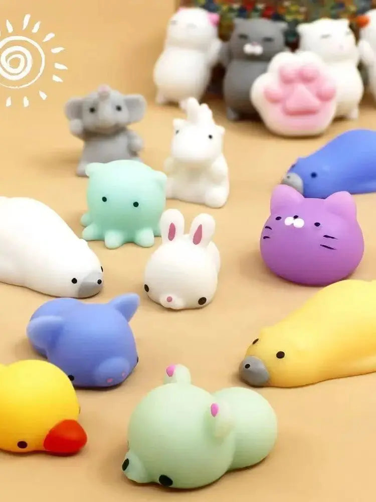 20Pcs Cute Animal Fidget Toys Soft Rubber Stress Relief Figures