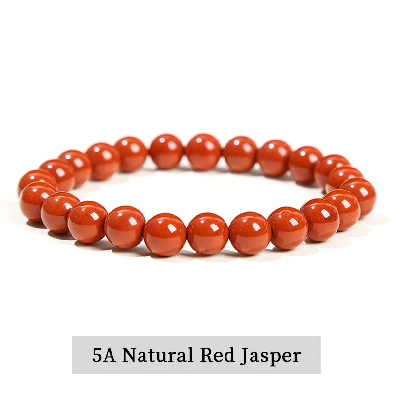 Natural Stone Bead Bracelet – Crystal Gemstone Stretch Bracelet