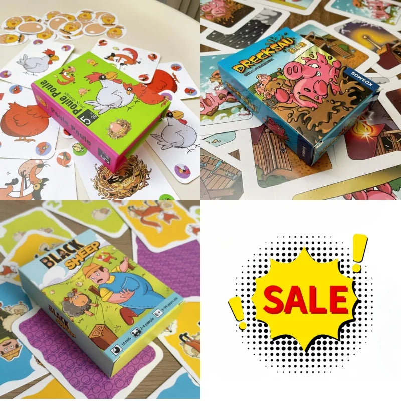 Chicken Board Game Animal Card Game Funny Party Game for Kids & Adults