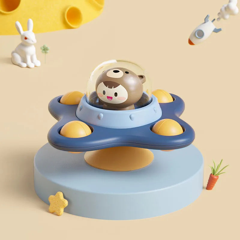 Baby Montessoris Spin Cup Top Bath Toys Bathing Sucker Spinner Suction Sensory Toy Rotating Rattles Early Educational Fidget Toy