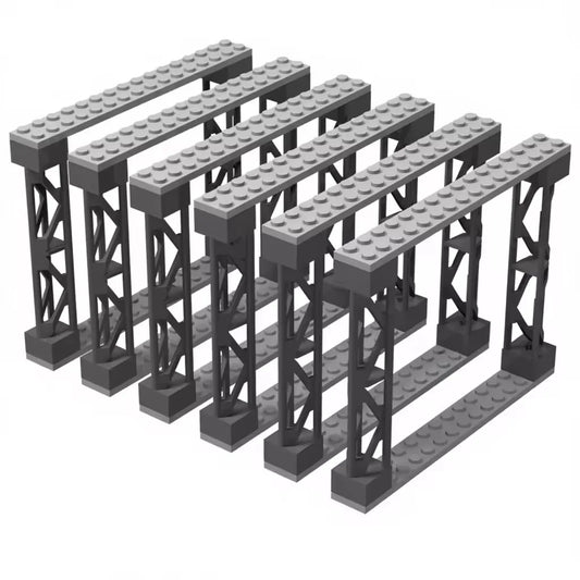 Urban Transportation Building Block Toy Train Track Double-Level Elevated Bridge Piers Accessories Perfect Christmas Gift