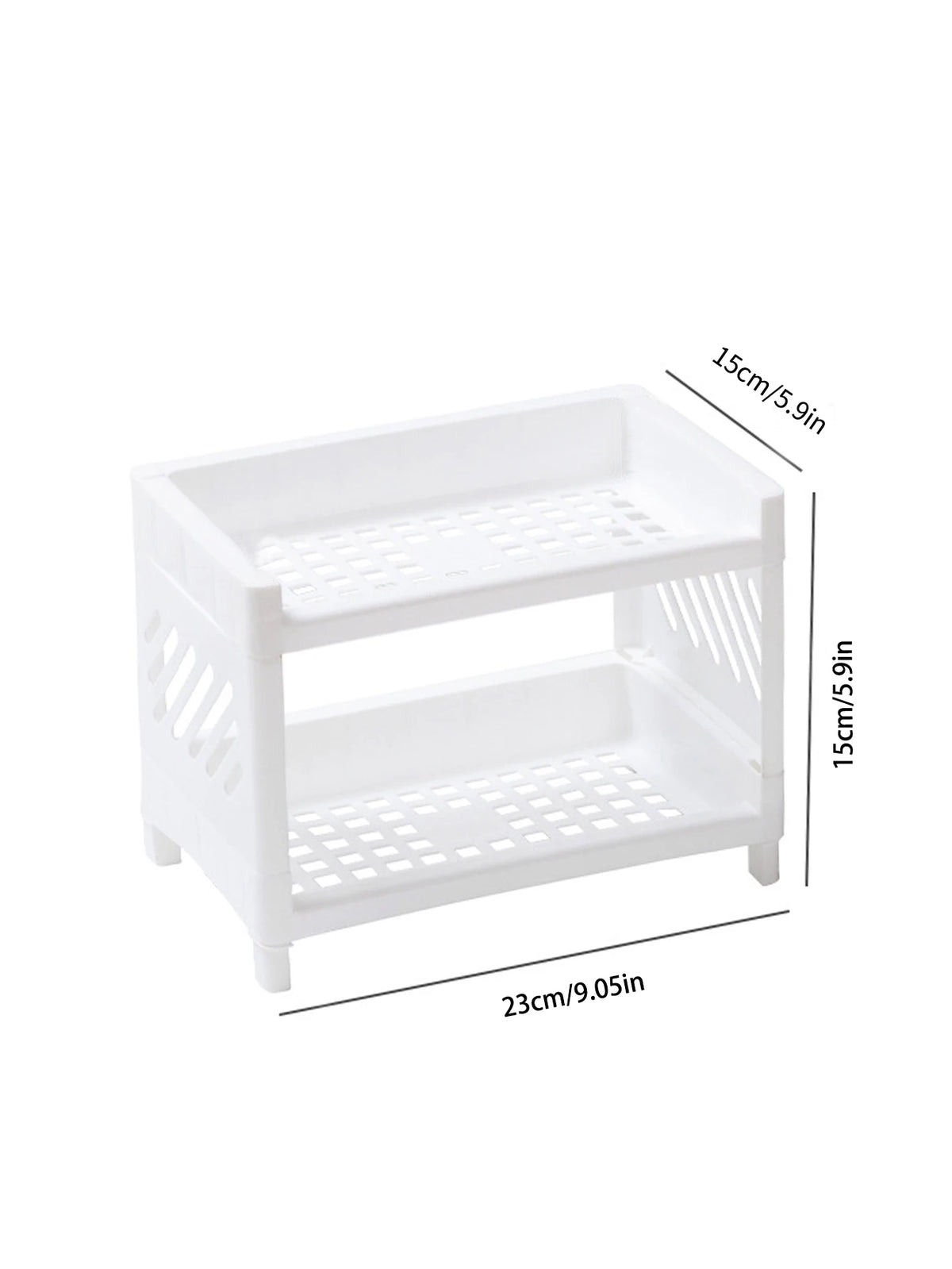 Double Layer Desktop Storage Rack – PP Organizer for Stationery, Cosmetics & Office Supplies