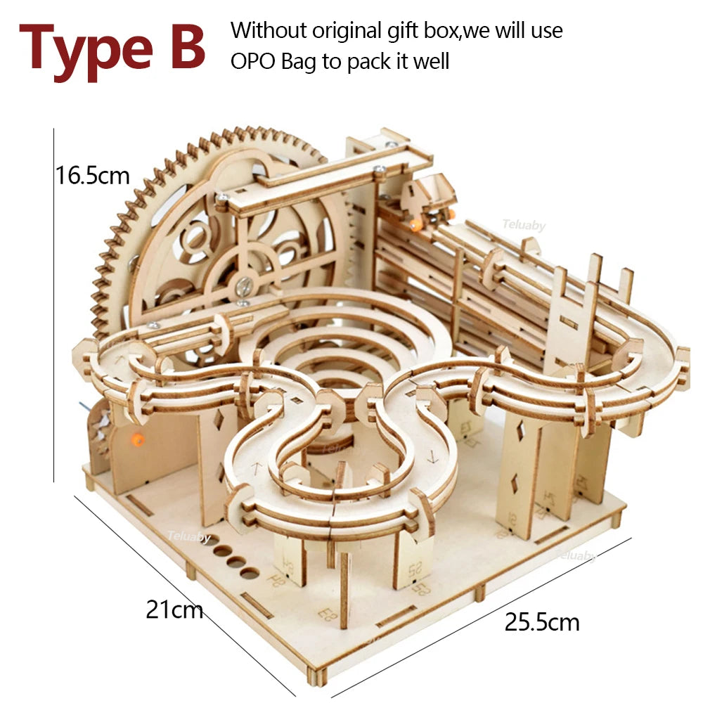 Build a working marble track from wood and enjoy a hands-on mechanical challenge.