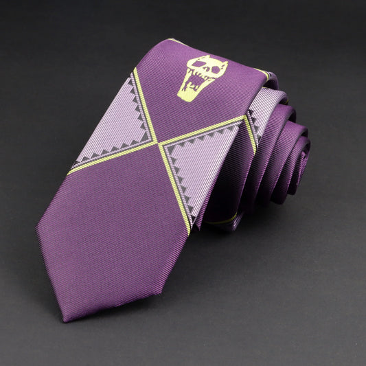  Anime JoJo Tie Kira Yoshikage Halloween Cosplay Costume Accessories KILLER QUEEN Skull Party Cosplay Accessories Fake Collar