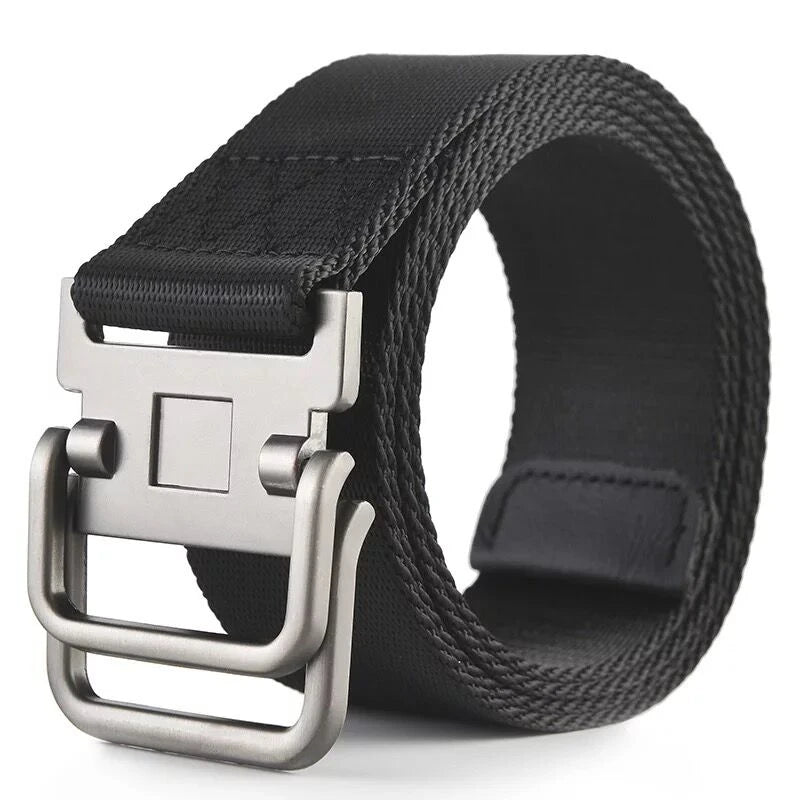 Double loop buckle canvas belt men's Cargo pants student youth belt students Korean version versatile jeans belt women