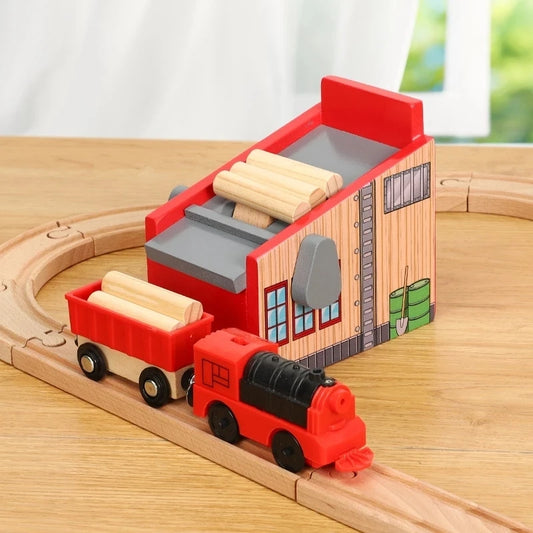 Wooden Train Track Accessories Beech Wood Railway Bridge Tunnel