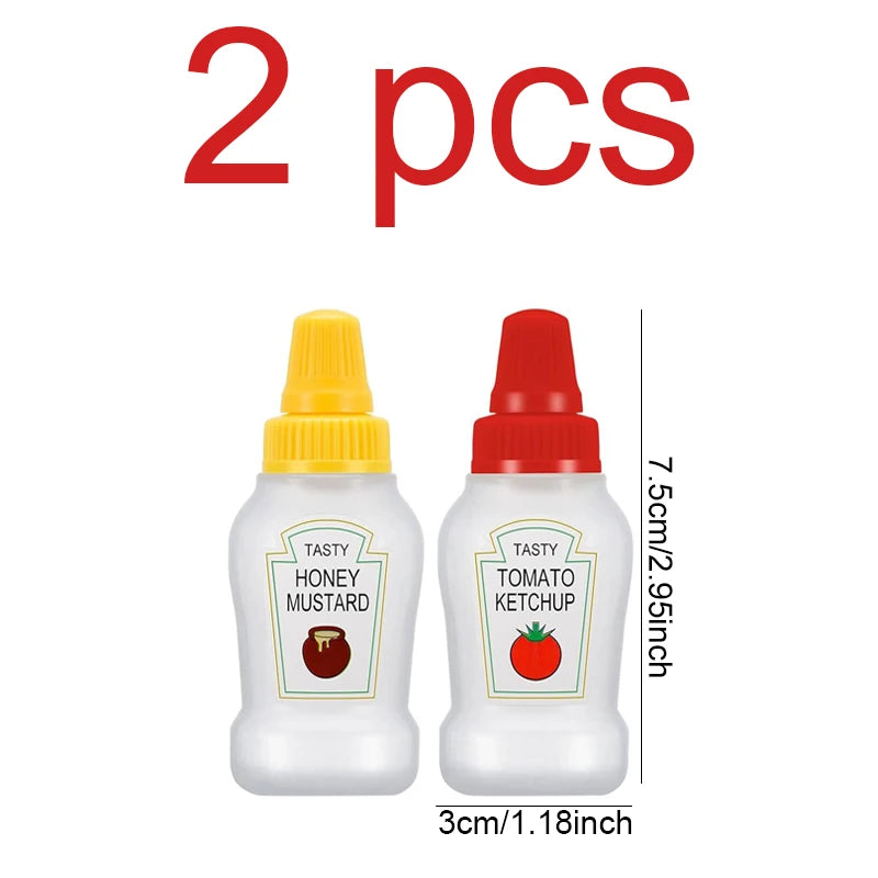 Mini Condiment Squeeze Bottles – Portable Sauce Containers for Lunch Boxes