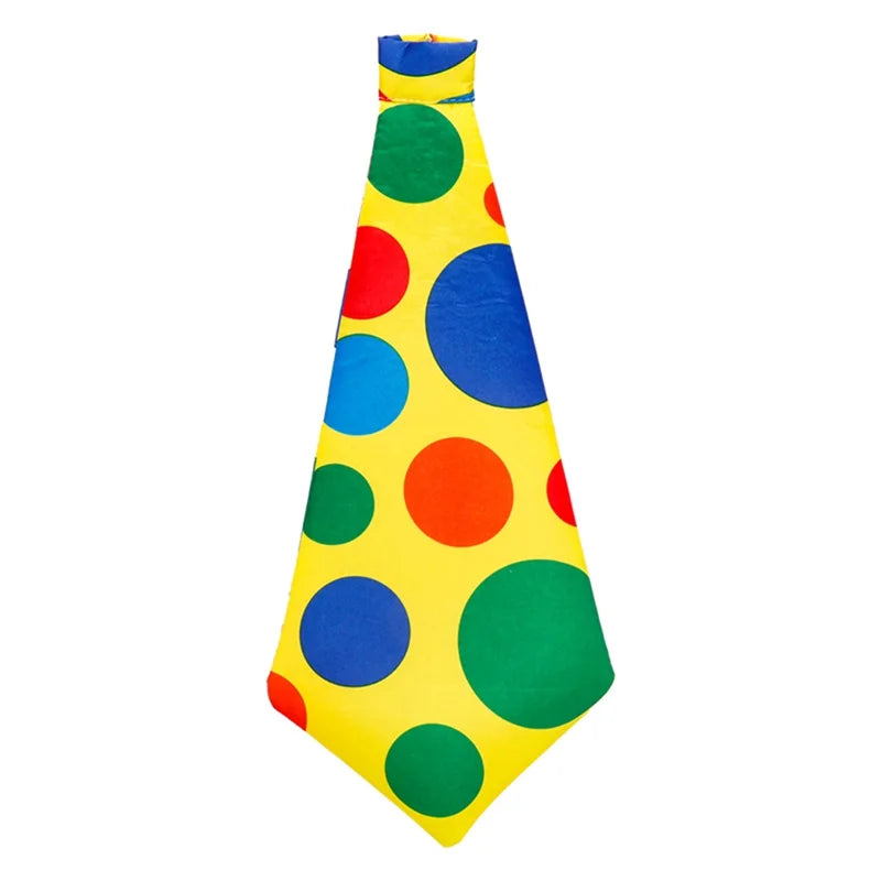 Colorful Polka Dot Print Tie And Bow Tie Fancy Clown Prop Halloween Carnival Circus Performance Party Cosplay Costume Accessory