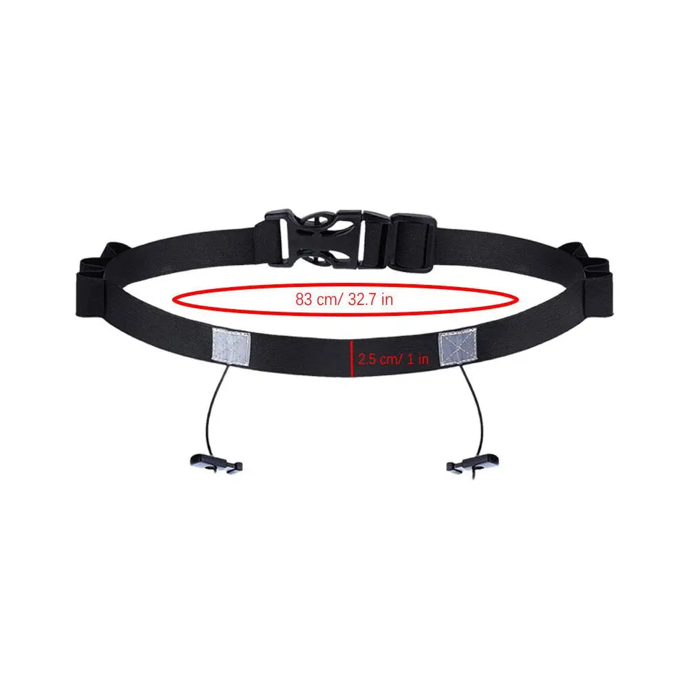 Ironman Triathlon Marathon Running Belt Adjustable Elastic Belt for Outdoor Sports Cycling Lightweight Number Plate Holder Belt