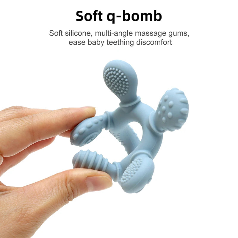 Silicone Baby Ring Teether Sensory Chew Toy for Infants