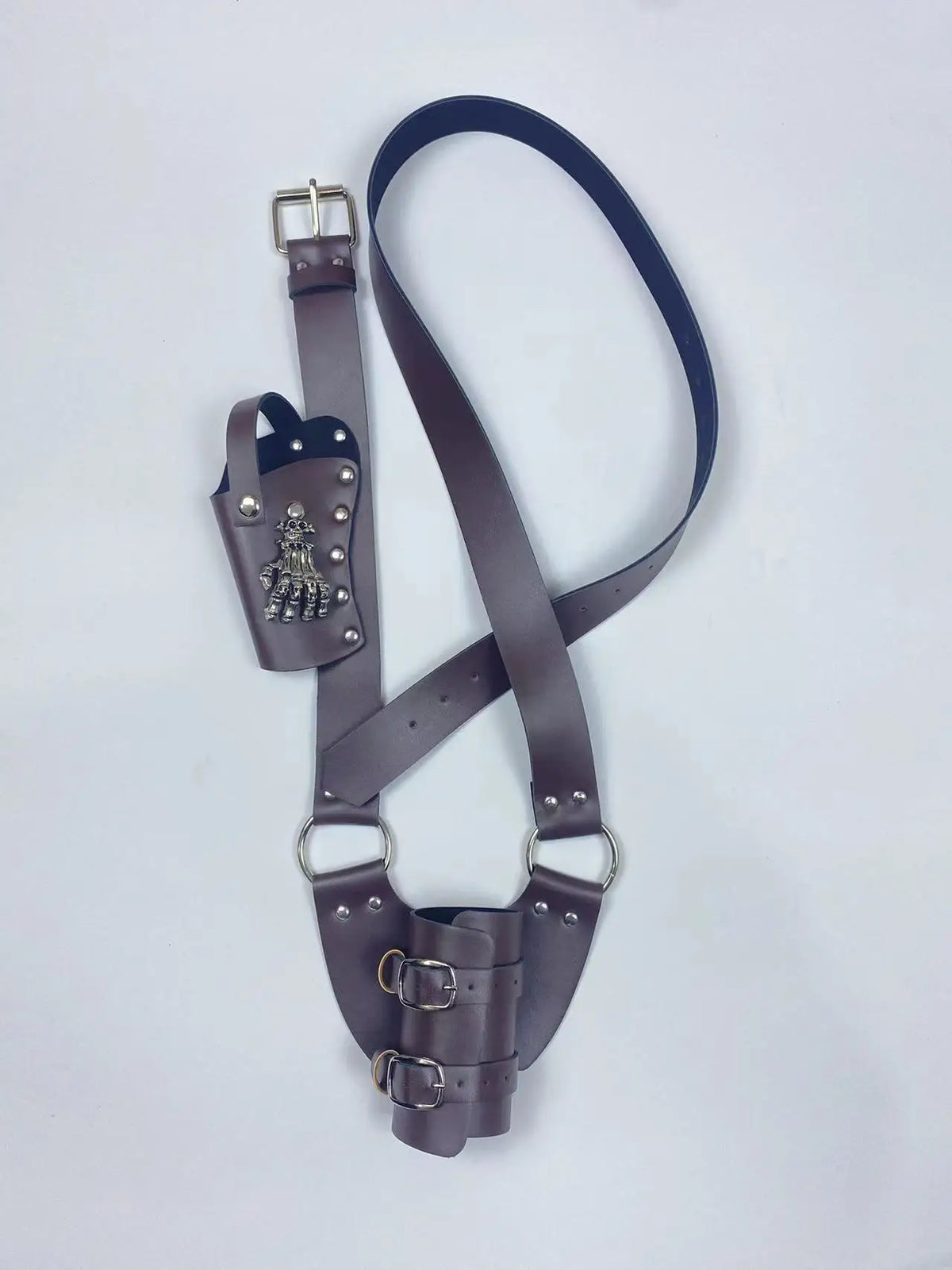 Shoulder Belt Adjustable Sword Gun Holder Sheath Scabbard Frog Leather Armor Pirate Halloween Costume Rapier Medieval Holster