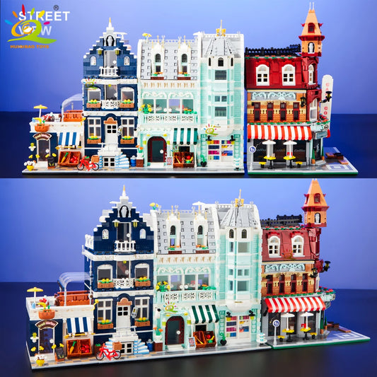 MOC City Corner Coffee Shop Micro Building Blocks