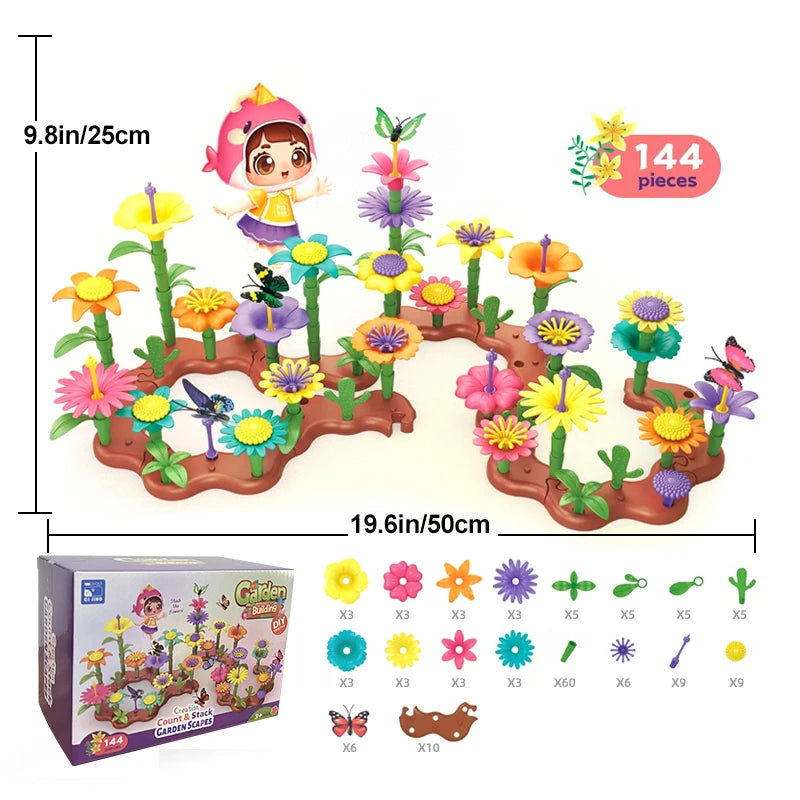 Flower Garden Building Toy STEM Building Blocks Set for Kids