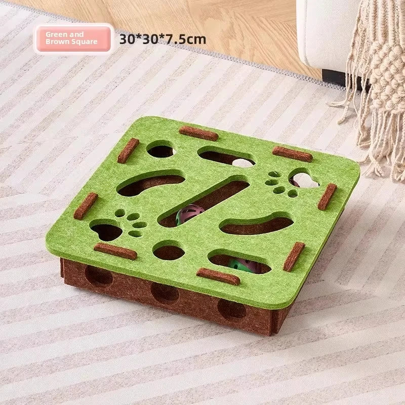 Interactive Cat Puzzle Toy with Ball – Indoor Exercise Game