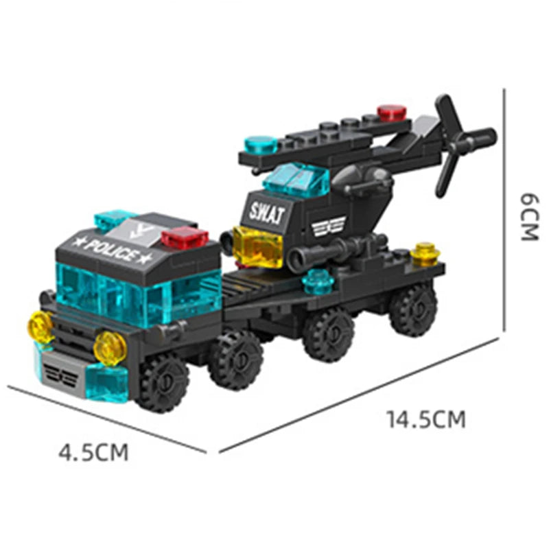 6in1 NEW Special Police Tow Trucks Airplanes Car Mini Loader Classic Model Building Blocks Sets Bricks Toy City