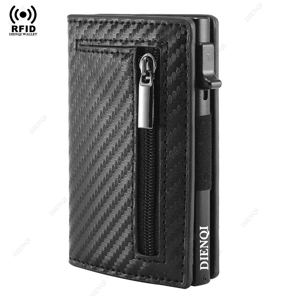 RFID Blocking Wallet Pop Up Aluminum Card Holder for Men