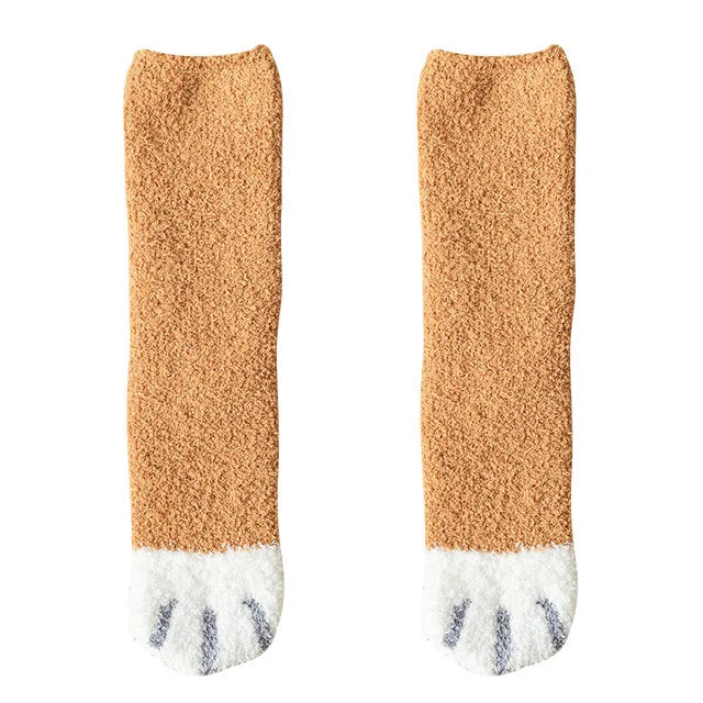 A cozy mid-calf sock pair with a cute paw-inspired design for home, sleep, and everyday wear.