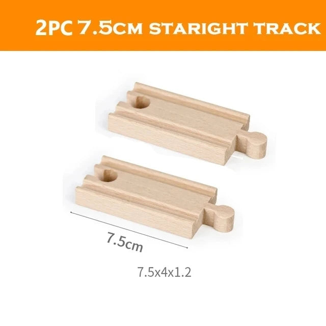 Wooden Track Railway Toys Beech Wooden Train Track Accessories Fit For All Brand Wood Tracks Educational Toys For Children
