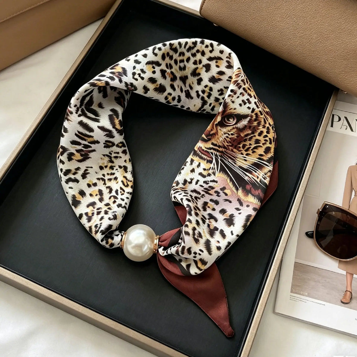 Luxury Pearl Magnetic Scarf for Women – Elegant Summer Neck Wrap