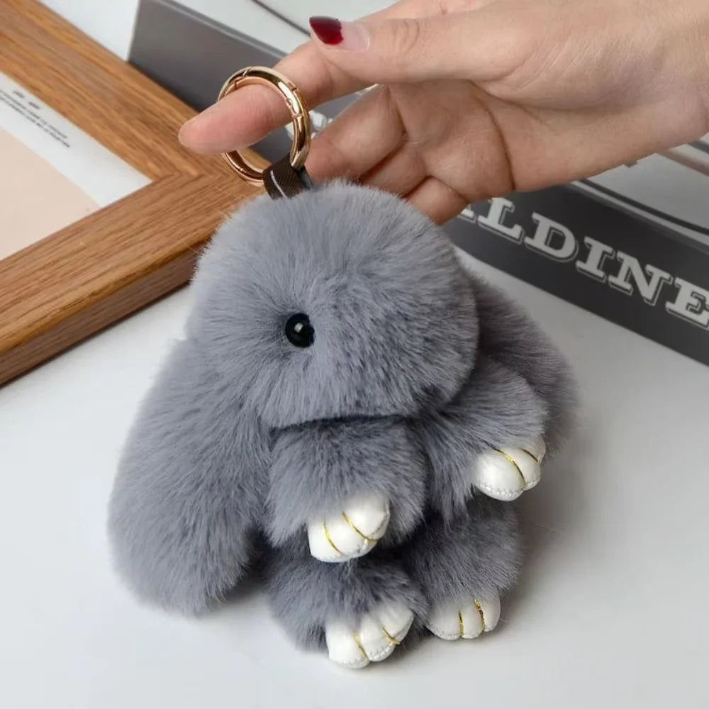 Cute Bunny Plush Keychain Soft Rabbit Bag Charm Toy