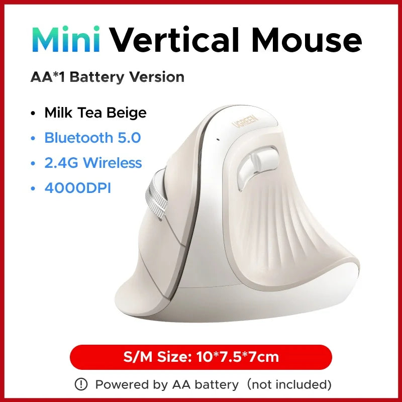 MU008 Vertical Wireless Mouse – Ergonomic Bluetooth & 2.4G Mouse with 4000 DPI
