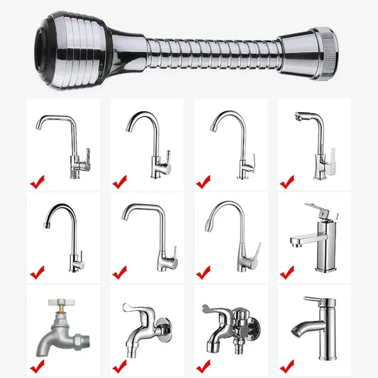 360° Rotatable Faucet Extender – 2-Mode Water Saving Aerator