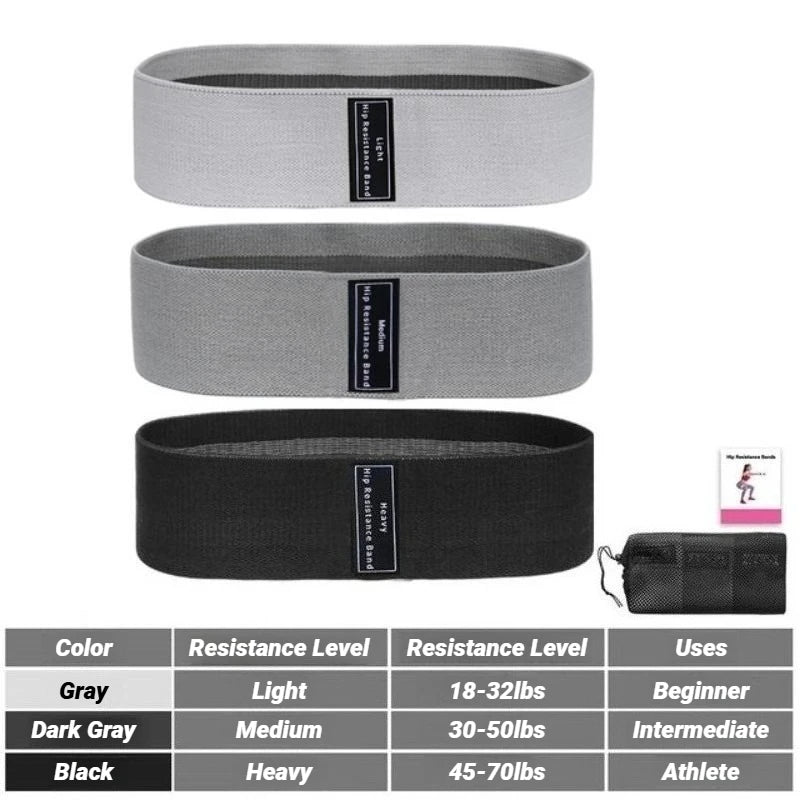 Fabric Resistance Hip Bands for Glutes, Legs & Home Workouts