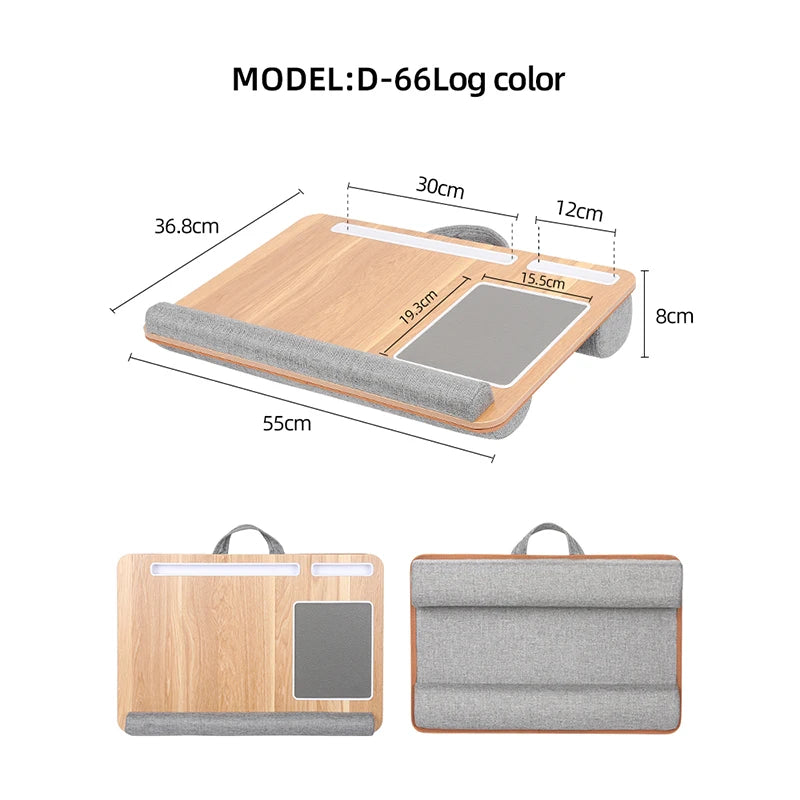 Portable Laptop Desk – Foldable Bamboo Sofa & Bed Table with Mouse Pad