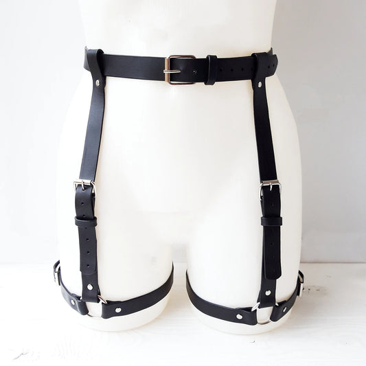 Women Adjustable PU Leather Thigh Garter Belt Leg Harness Fashion Accessory for Women Halloween Costume Leg Harness