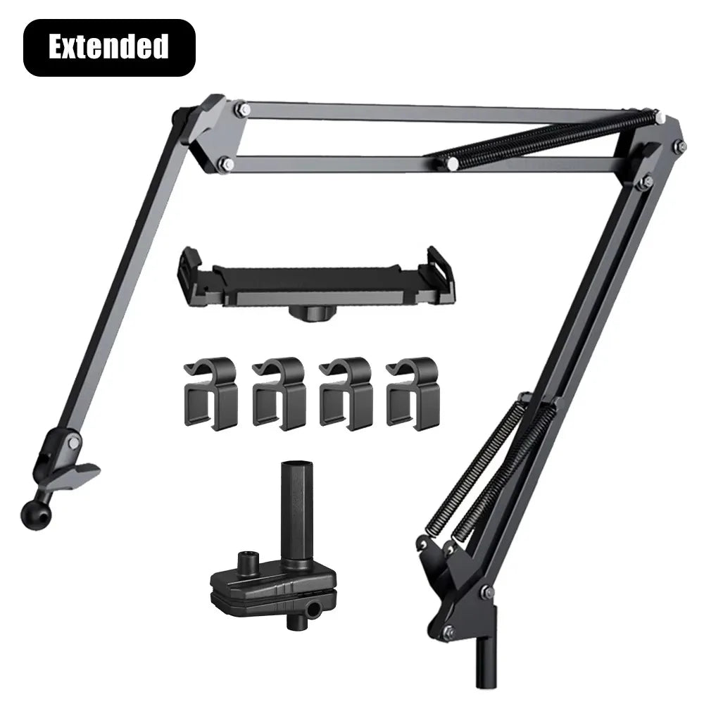 90cm Bed Tablet Holder – 360° Rotating Metal Arm Stand for iPad & Phone