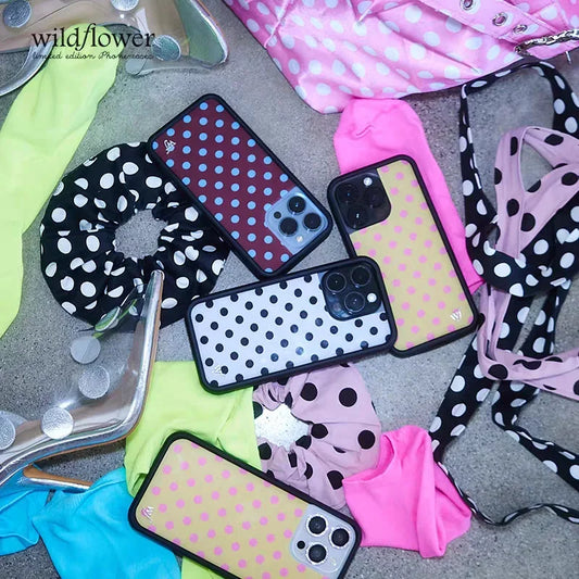 Wildflower iPhone Case Cute Polka Dot Silicone Shockproof Cover