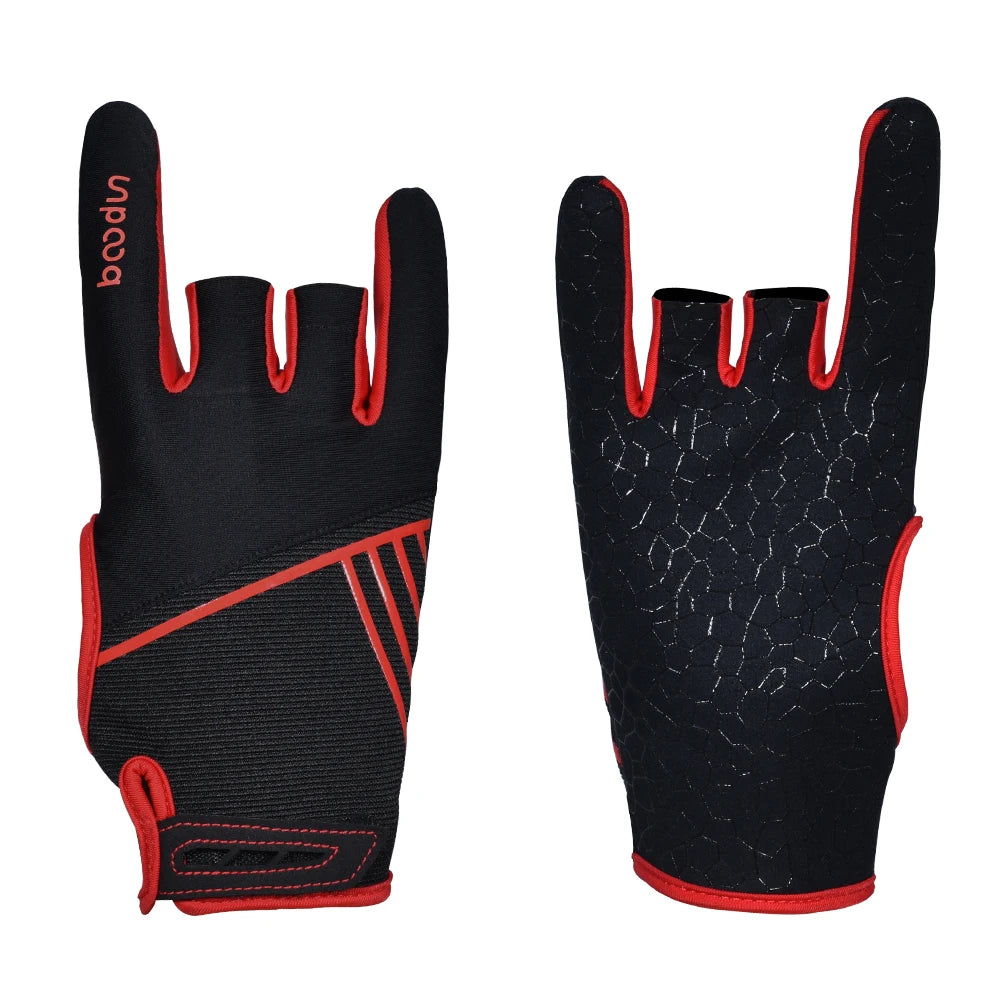 Bowling Gloves with Three Fingers Exposed, High Elasticity, Breathable, Portable, Professional Bowling Gloves 1194