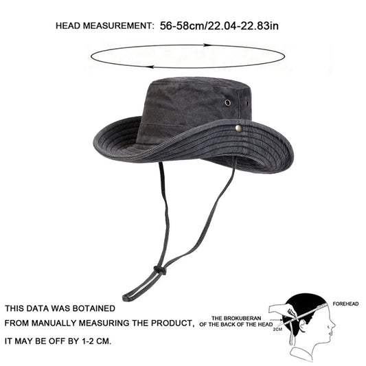Men's Bucket Hat Wide Brim Sun Protection Fisherman Cap