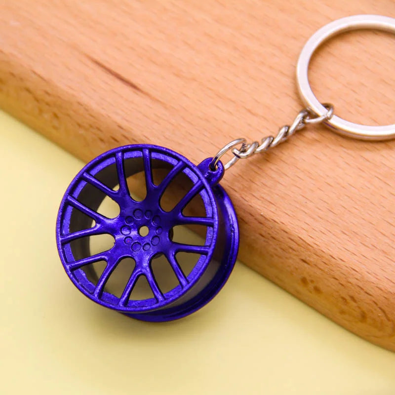 Stainless Steel Car Keychain – Brake Disc Turbo Gear Keyring for Men