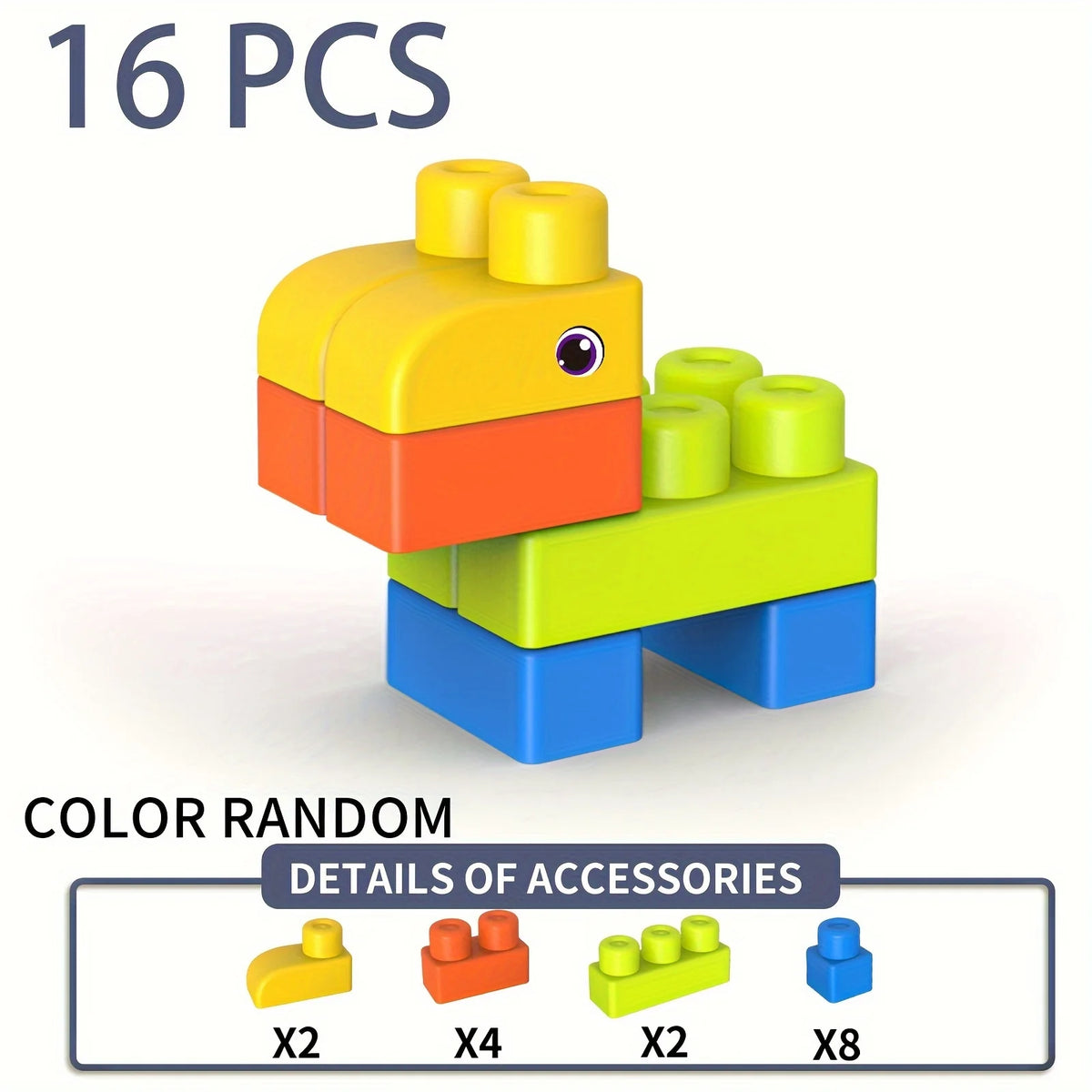 Newest Large Particles Can Chew Soft Rubber Building Blocks for Children's Early Education Puzzle DIY Assembling Blocks