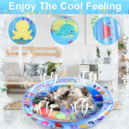 Pet Water Sensory Play Mat – Inflatable Fish Ocean Mat