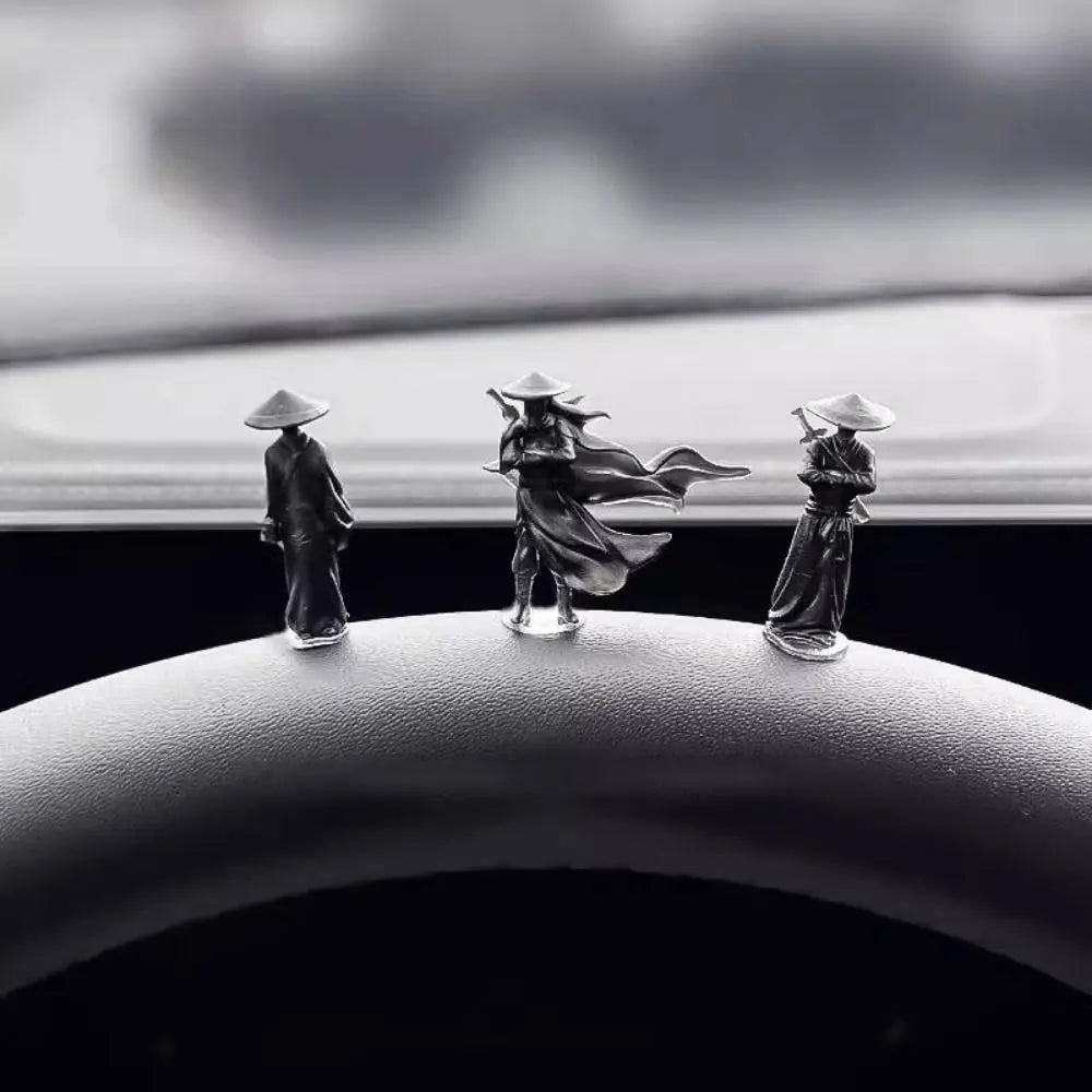 6-Piece Chinese Swordsman Figurines Miniature Ancient Warrior Decor