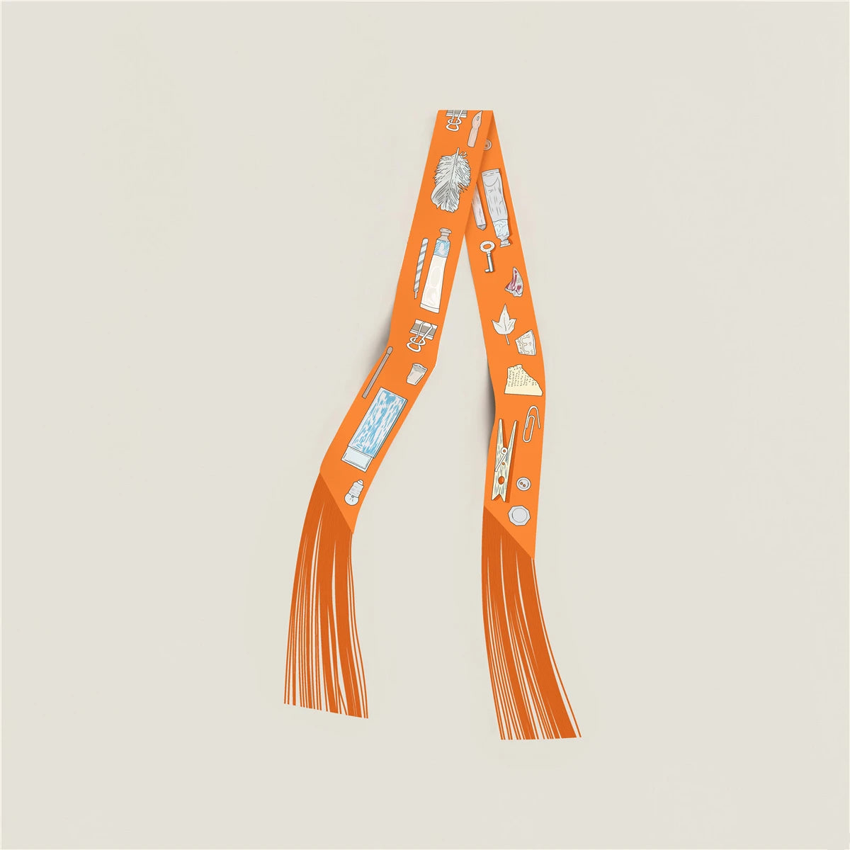 Tassel Scarf Fashion Design Women Scarf Brand Silk Scarf Hair Headband Foulard Skinny Bag Scarves Neckerchief Handbag Decoration