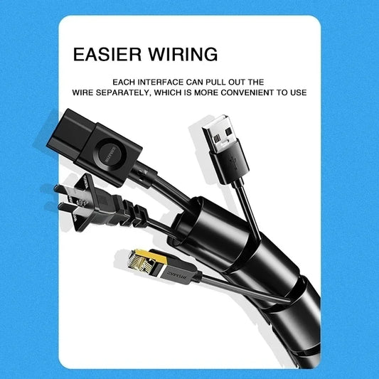 2M Cable Management Sleeve – Spiral Wire & Cord Organizer