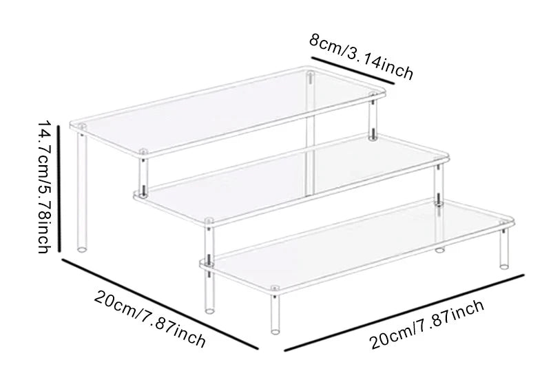 Acrylic Display Stand, 1-4 Tier Clear Rack