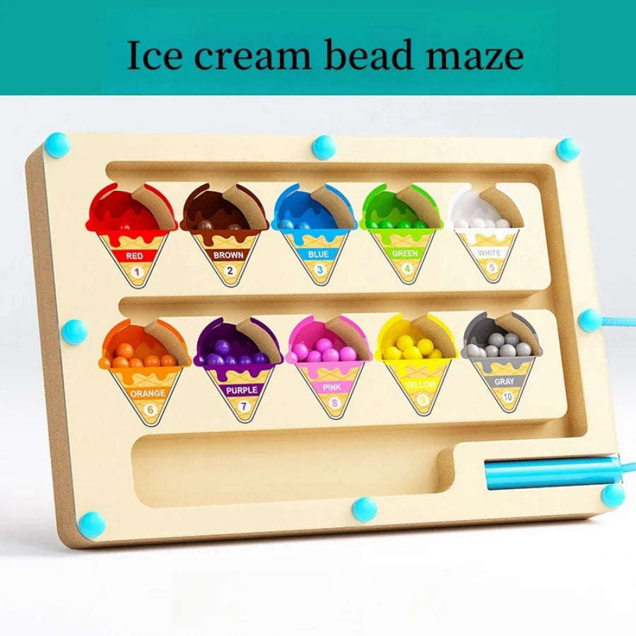 Magnetic Maze Toy Digital Bead Puzzle Fine Motor Skills Game