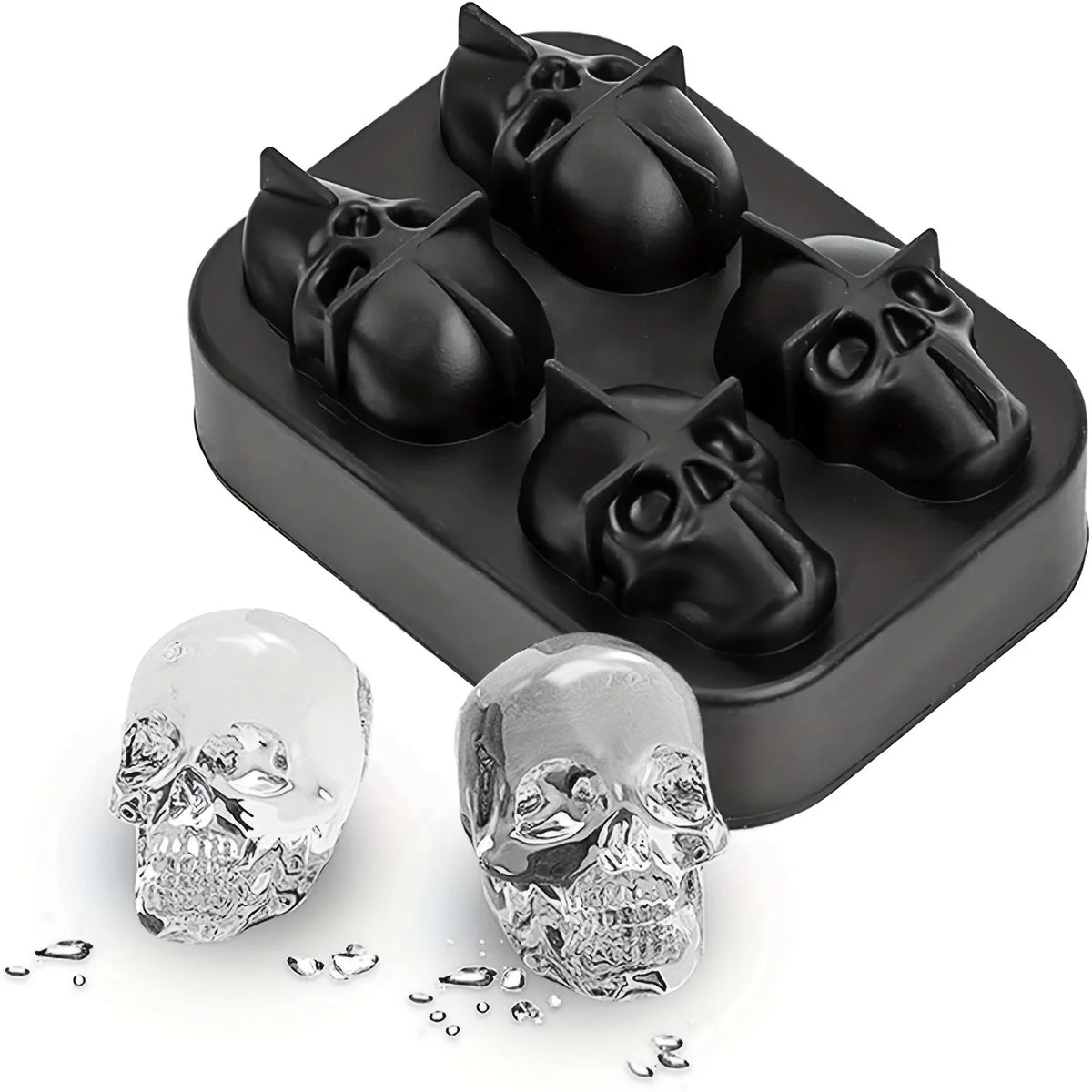 Skull Ice Ball Mold – 3D Silicone Horror Ice Cube Tray