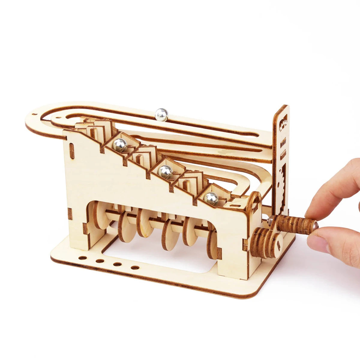 Spiral Marble Run 3D Wooden Puzzles for Adults and Teens DIY Model Building Kits with Mechanical Puzzles